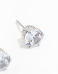 Waterproof Stainless Steel Cubic Zirconia Stud Earrings 7 MM - link has visual effect only