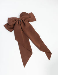 Brown Fabric Drop Bow Clip - link has visual effect only