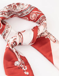 Red & White Regal Print Fabric Scarf - link has visual effect only