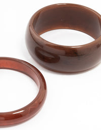 Brown  Acrylic Bangles 2-Pack - link has visual effect only