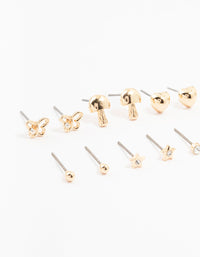 Kids Gold Butterfly Stud Earrings 6-Pack - link has visual effect only