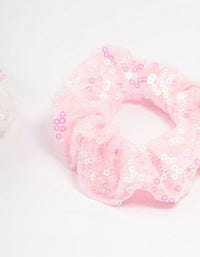 Kids Mixed Sequin Pink Scrunchies 3-Pack - link has visual effect only