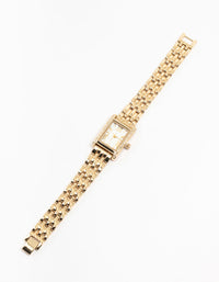 Gold Diamante Rectangle Watch - link has visual effect only