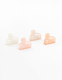 Small Pink & White Acrylic Shaped Claw Clips 4-Pack - link has visual effect only