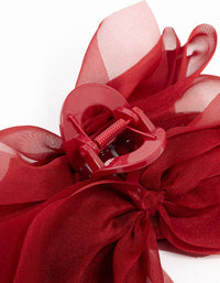 Red Fabric Bow Claw Clip - link has visual effect only