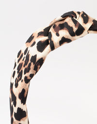 Leopard Print Knotted Fabric Headband - link has visual effect only