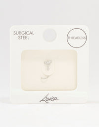 Surgical Steel Clover Threadless Nose Stud - link has visual effect only