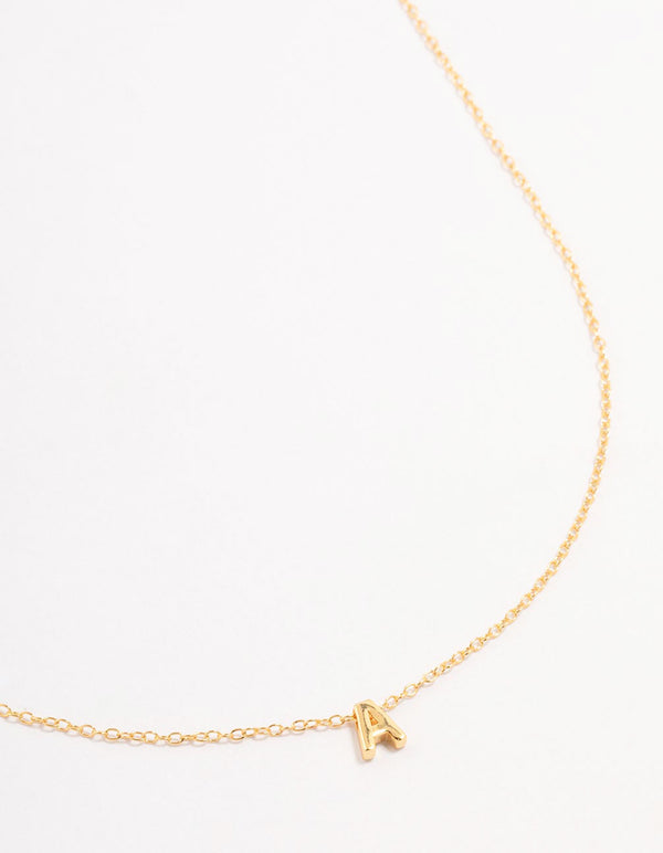 Gold Plated Sterling Silver Initial A Necklace