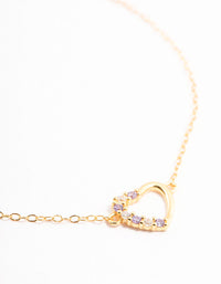 Gold Plated Sterling Silver Cubic Zirconia Heart Bracelet - link has visual effect only