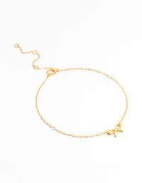 Gold Plated Sterling Silver Bow Chain Bracelet - link has visual effect only