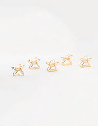 Mini Open Gold Butterfly Hair Clips 5-Pack - link has visual effect only