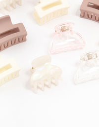 Mini Blush & Ivory Hair Clips 12-Pack - link has visual effect only