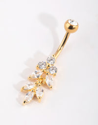 Gold Plated Titanium Marquise Belly Bar - link has visual effect only