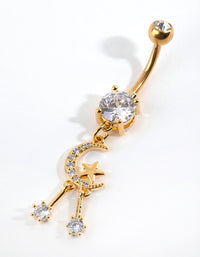 Gold Plated Titanium Celestial Drop Belly Bar - link has visual effect only