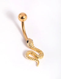 Gold Plated Titanium Textured Snake Belly Bar - link has visual effect only