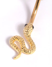 Gold Plated Titanium Textured Snake Belly Bar - link has visual effect only