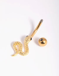 Gold Plated Titanium Textured Snake Belly Bar - link has visual effect only