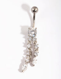 Titanium Mixed 2 Row Dangle Belly Ring - link has visual effect only