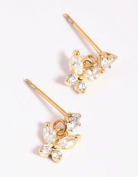 Gold Plated Surgical Steel Butterfly Stud Drop Earrings - link has visual effect only