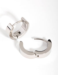 Surgical Steel Wide Huggie Hoop Earrings - link has visual effect only