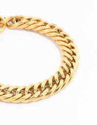 Waterproof Gold Plated Stainless Steel Vintage Curb Chain Bracelet - link has visual effect only