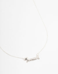 Silver Diamante Sausage Dog Necklace - link has visual effect only