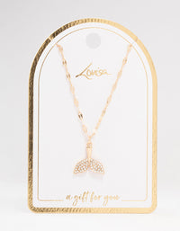 Gold Diamante Whale Tail Necklace - link has visual effect only