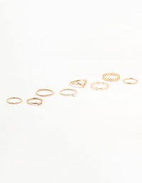 Gold Thin Mixed Stacking Rings - link has visual effect only