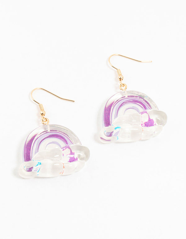 Acrylic Bubble Rainbow Drop Earrings