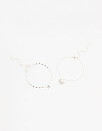 Silver Diamante Butterfly Bracelets 2-Pack - link has visual effect only