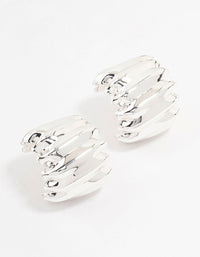 Silver Plated Textured Hoop Earrings - link has visual effect only