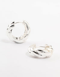 Silver Plated Twisted Hoop Earrings - link has visual effect only