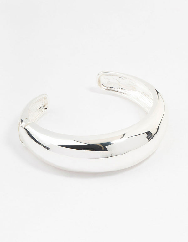 Silver Plated Round Wrist Cuff Bracelet