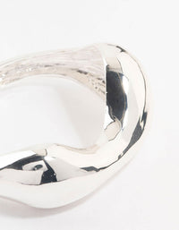 Silver Plated Molten Wrist Cuff Bracelet - link has visual effect only