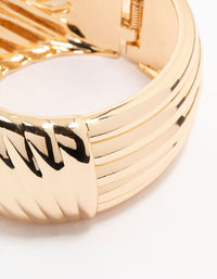 Gold Wrapped Detailed  Thick Wrist Cuff - link has visual effect only