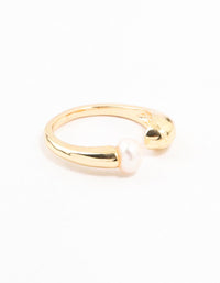 Gold Plated Open Pearl Ring - link has visual effect only