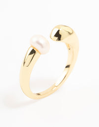 Gold Plated Open Pearl Ring - link has visual effect only