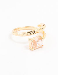 Gold Plated Rectangular Fine Wrapped Ring - link has visual effect only