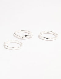 Silver Plated Irregular Stacking Rings 3-Pack - link has visual effect only