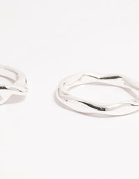 Silver Plated Irregular Stacking Rings 3-Pack - link has visual effect only