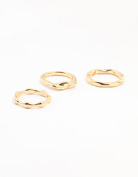 Gold  Plated Irregular Stacking Rings 3-Pack - link has visual effect only