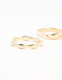 Gold  Plated Irregular Stacking Rings 3-Pack - link has visual effect only