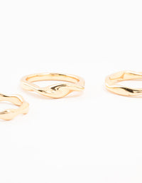 Gold  Plated Irregular Stacking Rings 3-Pack - link has visual effect only