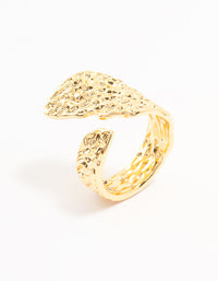 Gold Plated Textured Metal Wrap  Ring - link has visual effect only