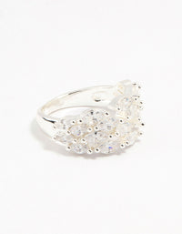 Silver Plated Marquise Cubic Zirconia Open Ring - link has visual effect only