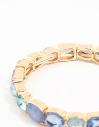 Gold Blue Cluster Stretch Bracelet - link has visual effect only