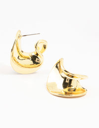 Gold Plated Wave Stud Earrings - link has visual effect only