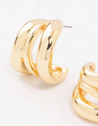 Gold Plated Open Wavy Stud Earrings - link has visual effect only