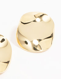 Gold Plated Round Wave Stud Earrings - link has visual effect only