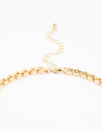 Gold Plated Watch Chain Necklace - link has visual effect only